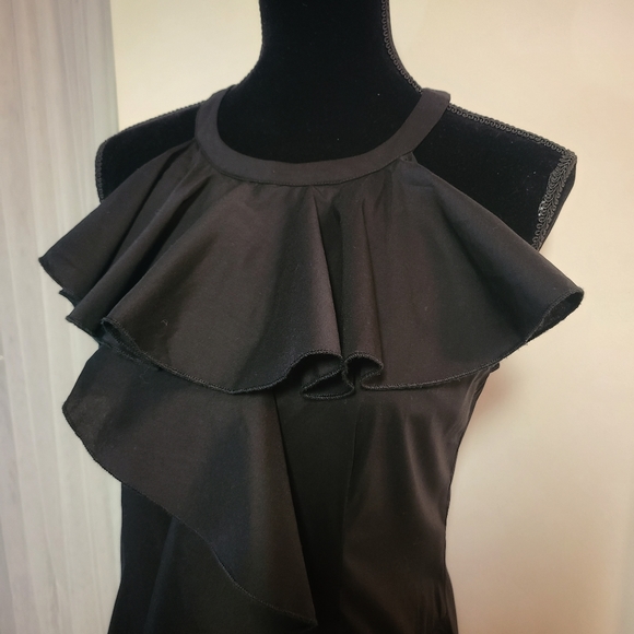 Mini Goth Cocktail Dress in Black w Blue Detail - Picture 12 of 16